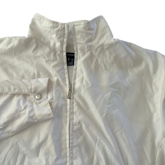 RALPH LAUREN GOLF Men's Windbreaker Jacket All White Medium 1/4 Zip Pocket - Picture 1 of 8